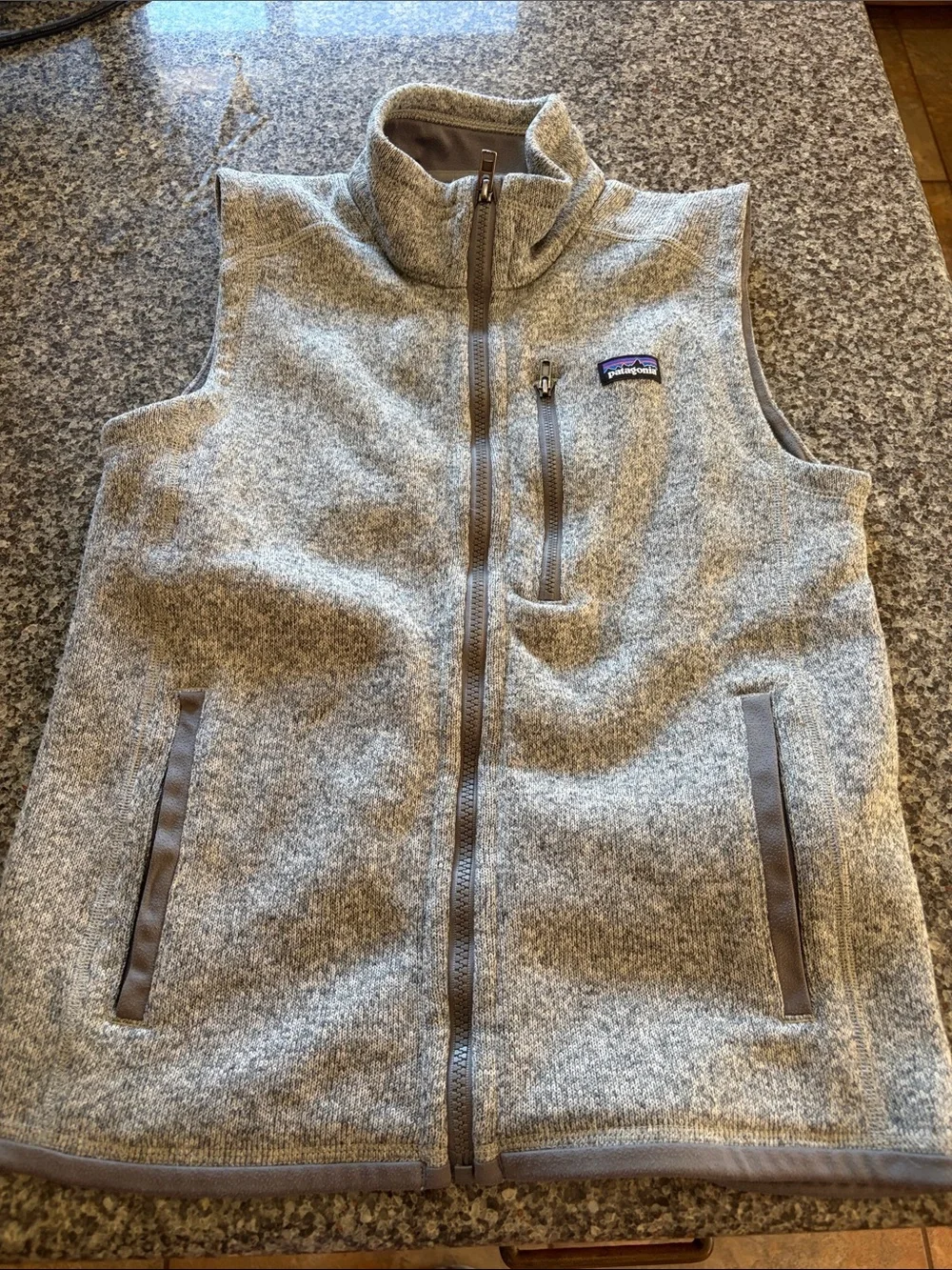 Patagonia Kids Heather Gray Fleece Vest with Zip Pockets